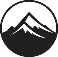 ikoniska uppstigning berg logotyp ikon alpina majestät berg illustration vektor