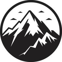 alpin Majestät Berg Symbol Gipfel Aussicht ikonisch Gipfel Emblem vektor