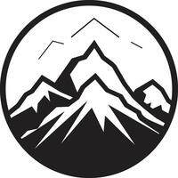 alpin Majestät Berg Logo Symbol Gipfel Aussicht ikonisch Gipfel Bild vektor