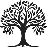 verwurzelt Erbe Baum Symbol majestätisch Laube Baum Emblem Design vektor