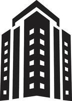 urbanrise glatt Gebäude Emblem Skylinecraft elegant Gebäude Logo vektor