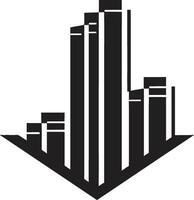 Towercraft glatt vektorisiert Gebäude Symbol Strukturenpark elegant Gebäude Emblem vektor