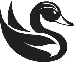 Quacksalber dynamisch Ente Emblem watscheln Präzision Ente Symbol vektor