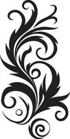botanisk strålglans dekorativ element ikon förtrollade blooms blommig emblem logotyp vektor