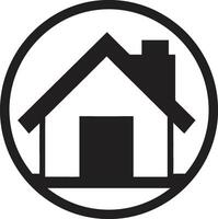 futuristisch Wohnung Emblem modern Haus Symbol modisch Bungalow Aussicht Logo Symbol vektor