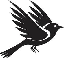 nyckfull bevingad charm svart ic antenn eufori söt flygande fågel vektor