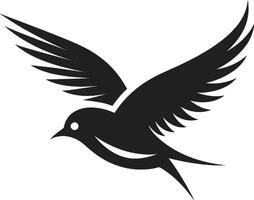 dynamisk vingbredd eufori svart mot himlen befjädrad glädje söt svart fågel vektor