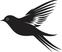 graciös avian charm fågel nyckfull befjädrad fantasi svart vektor