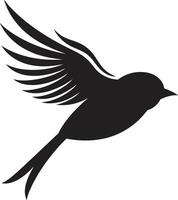 strålnings avian charm söt svart graciös flyg symfoni fågel vektor