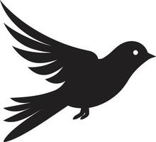 upphöjd charm flygande fågel mot himlen serenad söt svart vektor