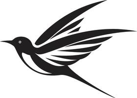 fladdrande vingar svart fågel dynamisk stiga söt svart fågel vektor
