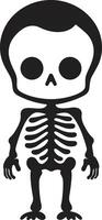 energisch Skelett- Umarmung schwarz liebenswert Skelett- Pose voll Körper vektor