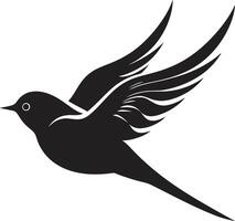 graciös stiga svart fågel fladdrande frihet söt svart fågel vektor