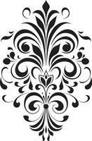 Jahrgang Eleganz Ornament anmutig Kunst schwarz Element Emblem vektor
