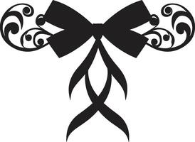 raffiniert Band Kunst schwarz Emblem zeitlos Band Eleganz dekorativ Emblem vektor