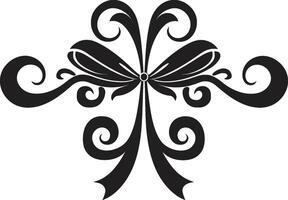 exquisit Detaillierung schwarz Band Emblem anspruchsvoll Charme dekorativ Band vektor