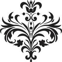 zart Eleganz schwarz Filigran Antiquität Radierungen Jahrgang Emblem vektor