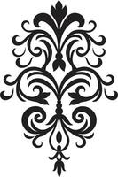 filigran elegans svart emblem klassisk dragbil årgång plocka upp emblem vektor