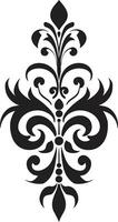 förgyllda accenter årgång deco delikat mönster svart filigran emblem vektor