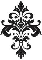 elegant Echos Jahrgang Filigran Emblem Antiquität Opulenz schwarz Emblem vektor