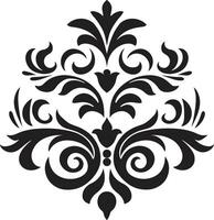 Antiquität Detaillierung schwarz Filigran Regal Ornamente Filigran Emblem vektor