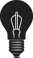 raffinerad briljans svart Glödlampa konceptualisering elegant strålglans svart Glödlampa emblem vektor