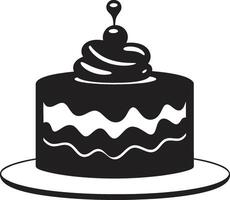 glatt Genuss schwarz Kuchen elegant Freude minimalistisch schwarz Kuchen vektor