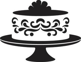 elegant Glanz schwarz Kuchen Emblem innovativ Schatten schwarz Kuchen ic Identität vektor