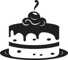 anspruchsvoll Versuchung schwarz Kuchen Symbol genießen Freude schwarz Kuchen ic Emblem vektor