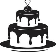 handwerklich Freuden schwarz Kuchen emblematisch Symbol schick Dessert schwarz Kuchen Identität vektor