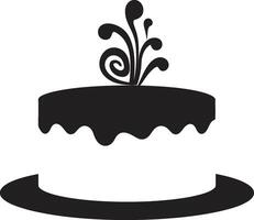 Gourmet Silhouette schwarz Kuchen Identität elegant Schichten schwarz Kuchen vektor