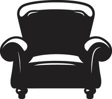 glatt Gelassenheit schwarz Stuhl ic Emblem modern Eleganz schwarz entspannend Stuhl emblematisch Symbolismus vektor