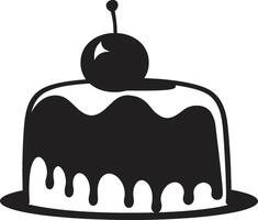 modernistisch Süße schwarz Kuchen ographie glatt Feier schwarz Kuchen emblematisch vektor