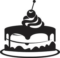 Geschmack von Raffinesse schwarz Kuchen Symbolismus gastronomisch Silhouette schwarz Kuchen Identität vektor