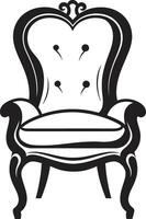lugn definierat svart avkopplande stol ic mark elegant sittplatser svart stol symbolisk emblem vektor