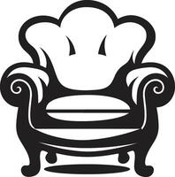 ergonomisch Zen schwarz entspannend Stuhl symbolisch glatt Gelassenheit schwarz entspannend Stuhl emblematisch Darstellung vektor