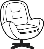 glatt Gelassenheit schwarz entspannend Stuhl emblematisch Darstellung zeitgenössisch Komfort schwarz Stuhl ic Symbolismus vektor