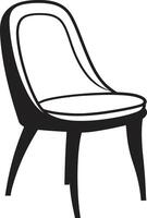 luxuriös Komfort schwarz Stuhl emblematisch Identität Zen Gelassenheit schwarz entspannend Stuhl symbolisch Kennzeichen vektor
