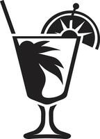 nachsichtig Schlucke schwarz trinken ic Darstellung glatt Mixologie schwarz Cocktail emblematisch Symbolismus vektor