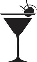 raffiniert Mischung schwarz Cocktail emblematisch Kennzeichen künstlerisch löschen schwarz trinken ic Darstellung vektor