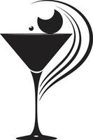 konstnärlig släcka svart dryck ic representation modern flathet svart cocktail symbolisk emblem vektor
