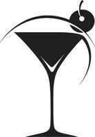 eftergiven sprit svart cocktail symbolisk mark elegant Häll i svart dryck ic emblem vektor