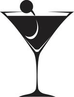 Luxus Schlucke schwarz Cocktail symbolisch Emblem gefertigt Genuss schwarz trinken ic Identität vektor