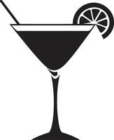 glatt Schlucke schwarz trinken ic Identität raffiniert Mixologie schwarz Cocktail emblematisch Konzept vektor