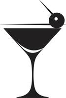 stilvoll Erfrischung schwarz Cocktail ic Symbolismus Getränk Eleganz schwarz trinken emblematisch Darstellung vektor