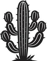 taggig majestät svart kaktus scen kaktus tystnad vild kaktusar i svart vektor