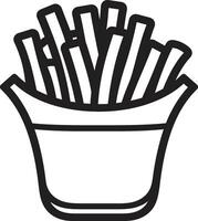 fryfiesta dynamisk frites emblem potatissmärta fritera symbol vektor