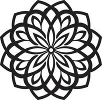 Ganzheit flüstern Mandala im glatt schwarz kulturell Wesen schwarz Emblem mit Mandala im vektor