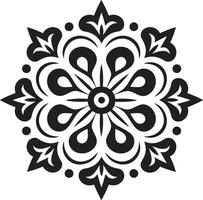 evig symmetri svart visa upp mandala i transcendental mönster enfärgad mandala i elegant vektor