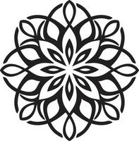 förtjusande strålglans mandala i svartvit svart zen blomma elegant mandala med invecklad mönster i svart vektor